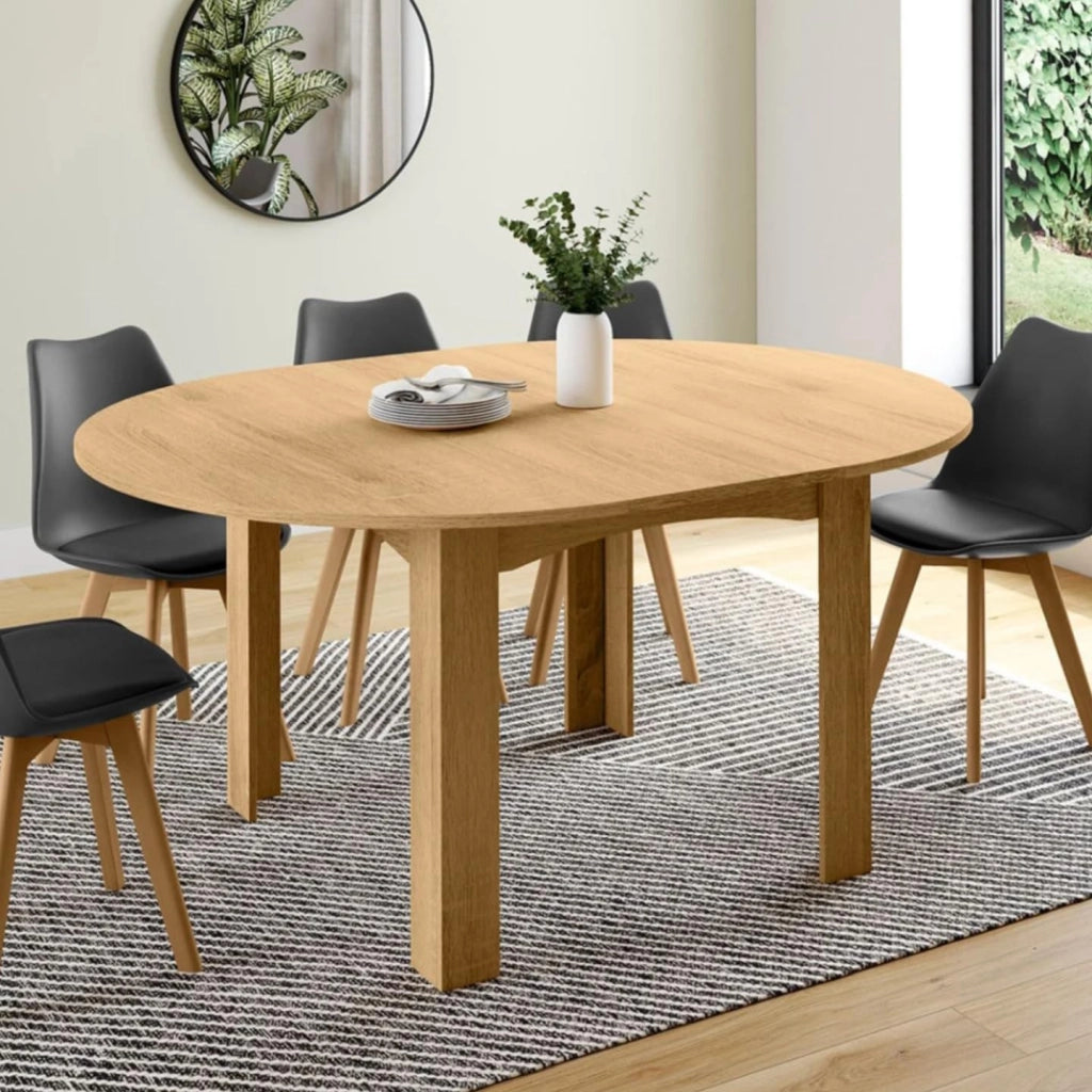 DONA mesa de comedor redonda extensible 4-8 personas haya 110-150 cm