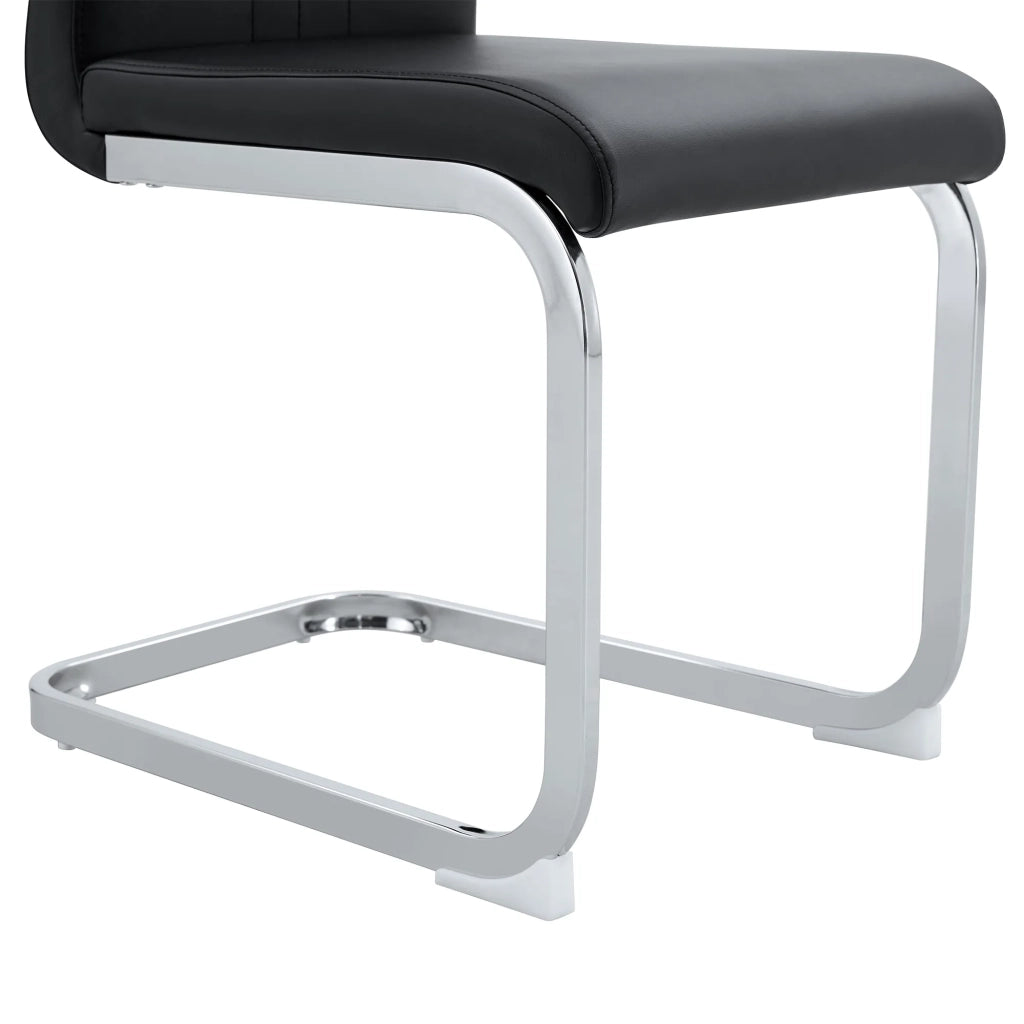 Set di 4 sedie nere in PU, design ad arco per interni moderni e industriali
