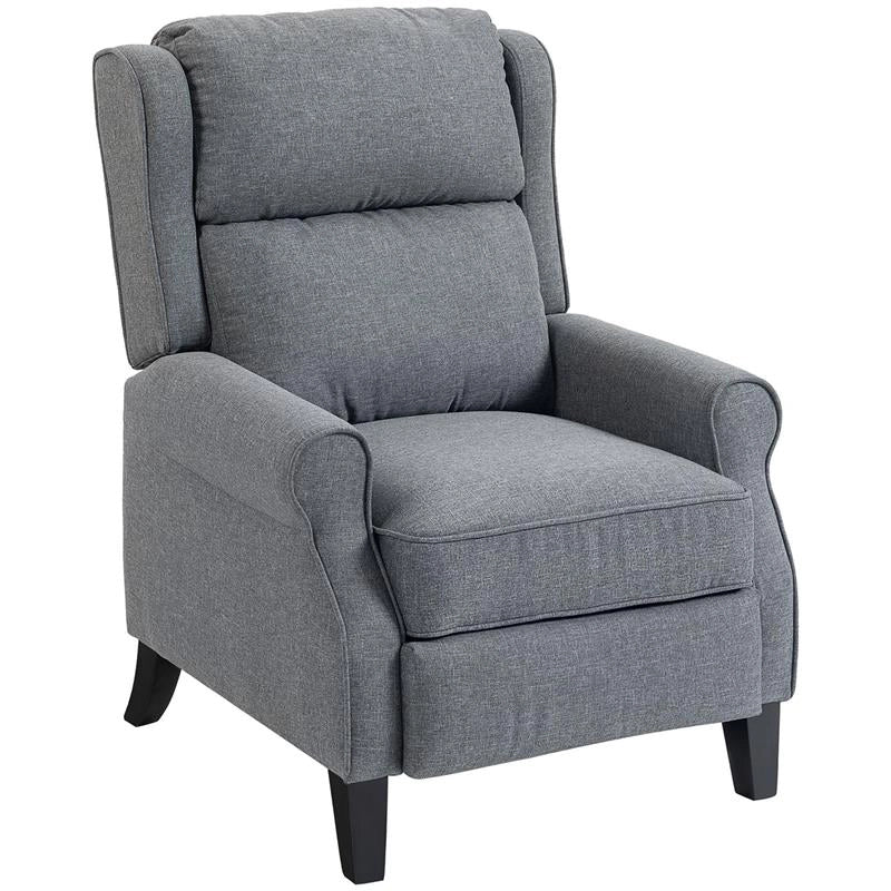 POLTRONA RECLINABILE 132¦ MAX IN TESSUTO EFFETTO LINO CON POGGIAPIEDI, 74X84X102 CM, GRIGIO
