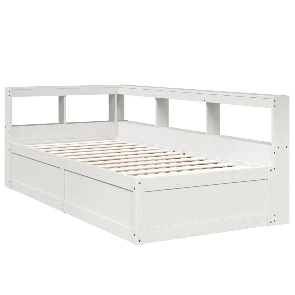 Letto con Libreria senza Materasso-Struttura Letto con contenitore 75x190 cm in Legno Pino 150495