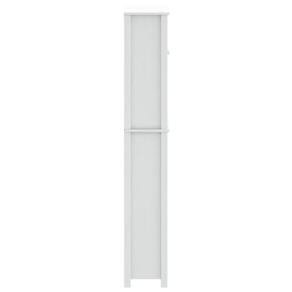 Mobile per Lavatrice BERG Bianco 76x27x164,5cm Legno Massello 358556