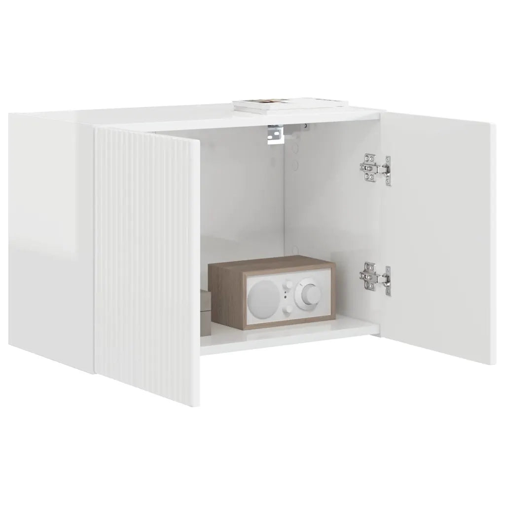Mobile TV da parete-Mobile TV a Muro-Credenza TV Bianco Lucido 59,5 x 31 x 40 cm
