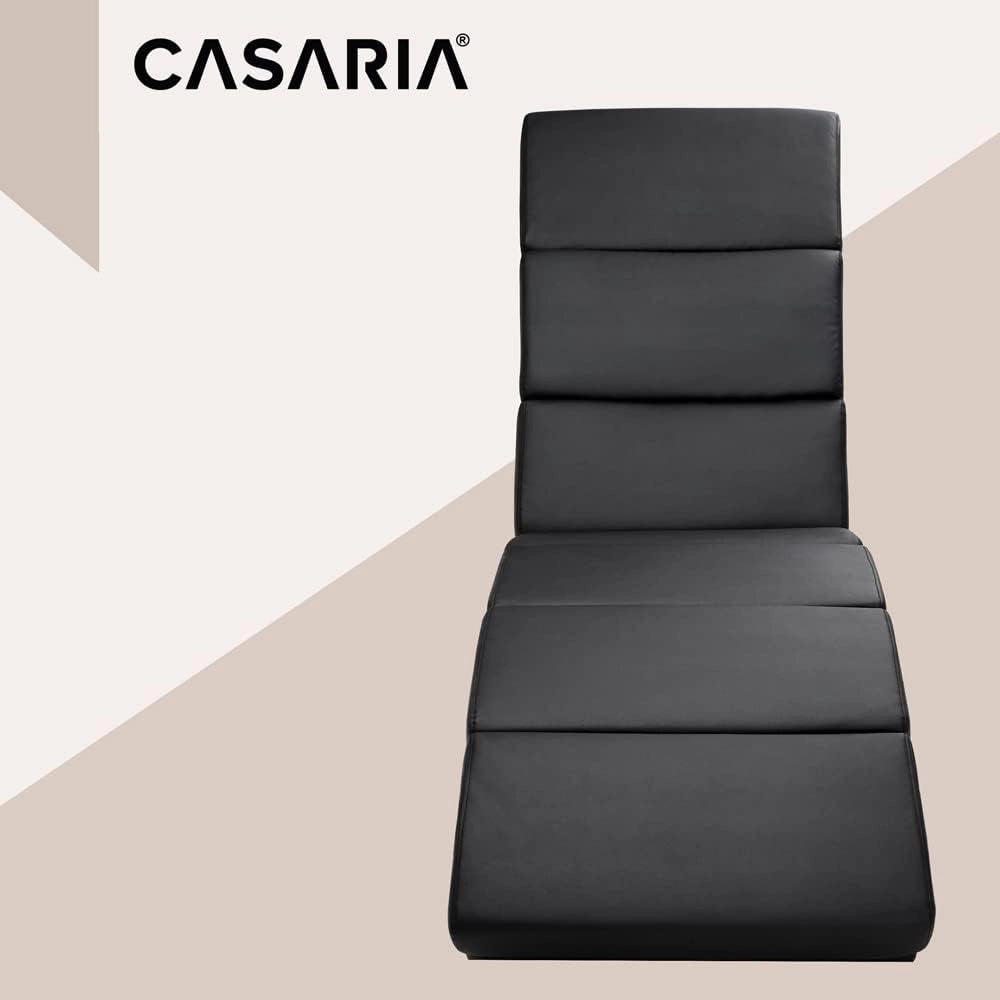 ® Poltrona Chaise Longue Funzione Massaggiante e Termica 186x89x55cm Lettino Relax Sdraio Ergonomico in Tessuto Imbottito Portata 180 kg Soggiorno Ufficio Interno Reclinabile Lettura