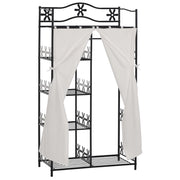 Armadio Guardaroba con Ripiani e Appendiabiti ¨C Zephmum ¨C Nero Bianco 84x42x159 cm