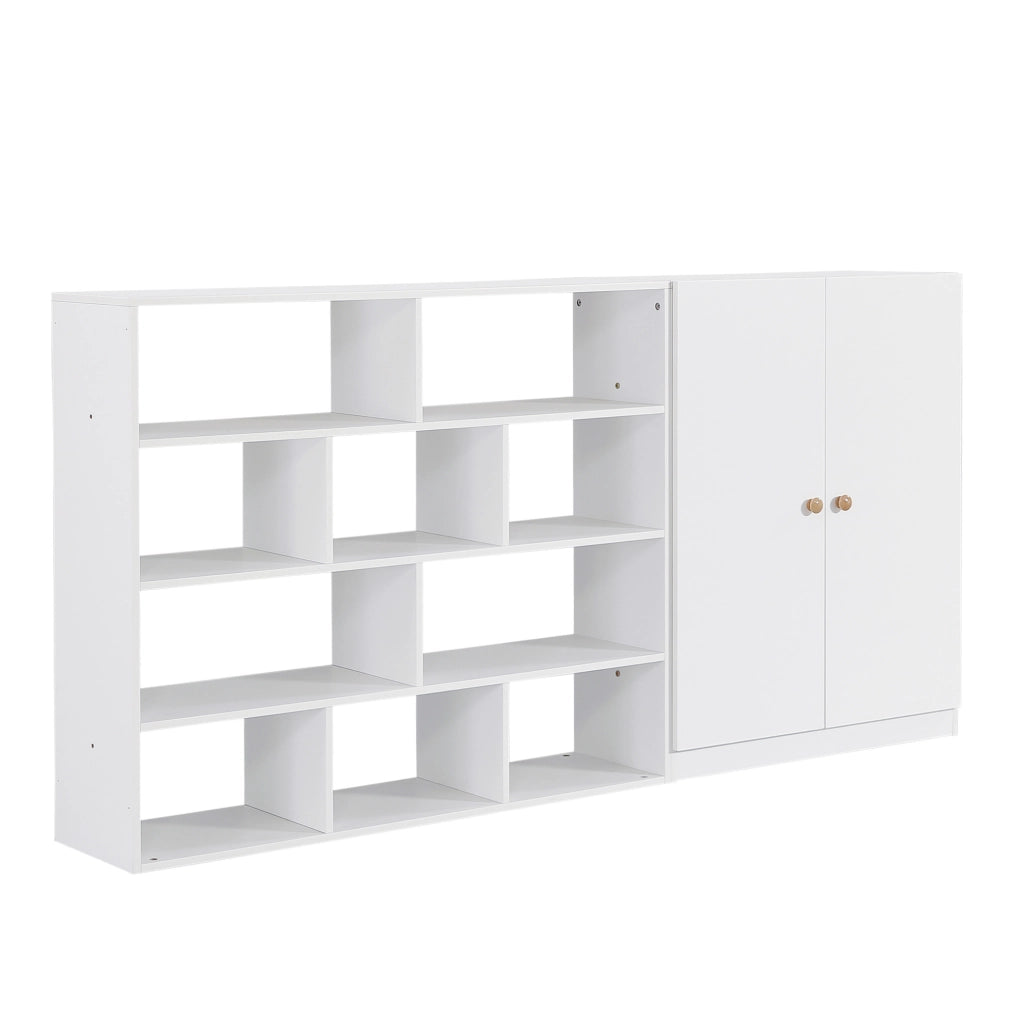 Letto a castello per bambini con scivolo, armadio e scaffali 90x200 cm