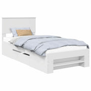 Letto singolo | Letto per adulti | Struttura del letto Bianco 80 x 200 cm Legno multistrato