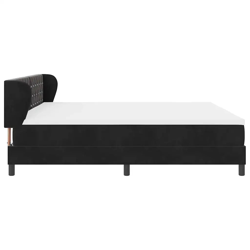 Letto a molle con materasso Nero 200 x 200 cm Velluto 3340354