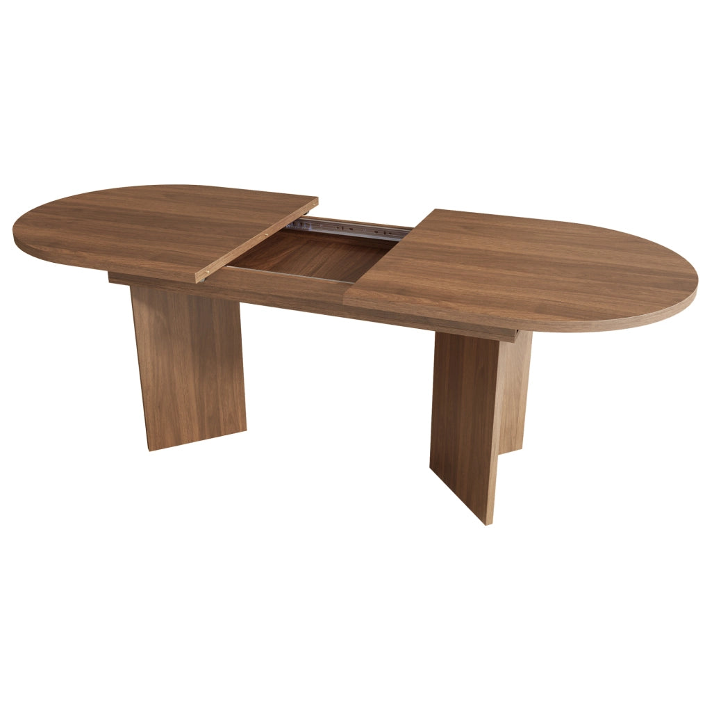 Tavolo da pranzo allungabile 160x80x75.5 cm; MDF; noce