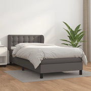 Giroletto a Molle con Materasso Grgio 80x200 cm in Similpelle