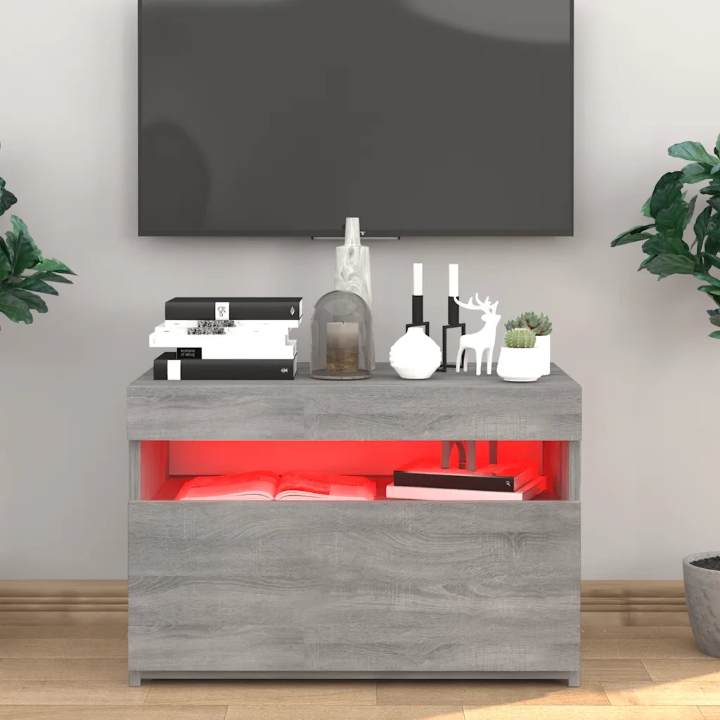 Mobile Porta TV con Luci LED-Mobile per TV-Credenza TV Grigio Sonoma 60x35x40 cm