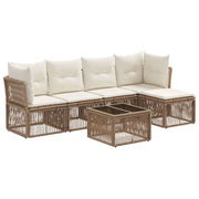 Set Divano da Giardino 6 pcs Beige polyrattan