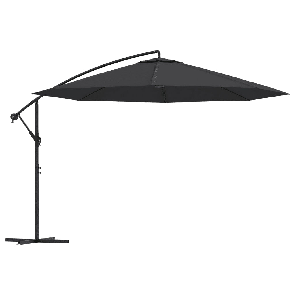 Ombrellone a Sbalzo Palo in Alluminio 350 cm Nero