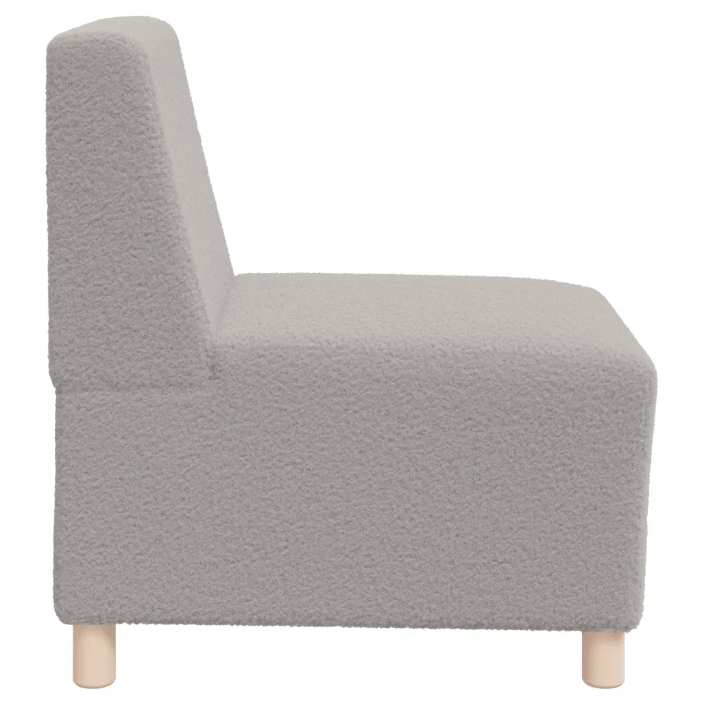 Divano componibile senza braccioli grigio chiaro 55 cm tessuto effetto lana riccio 4108503