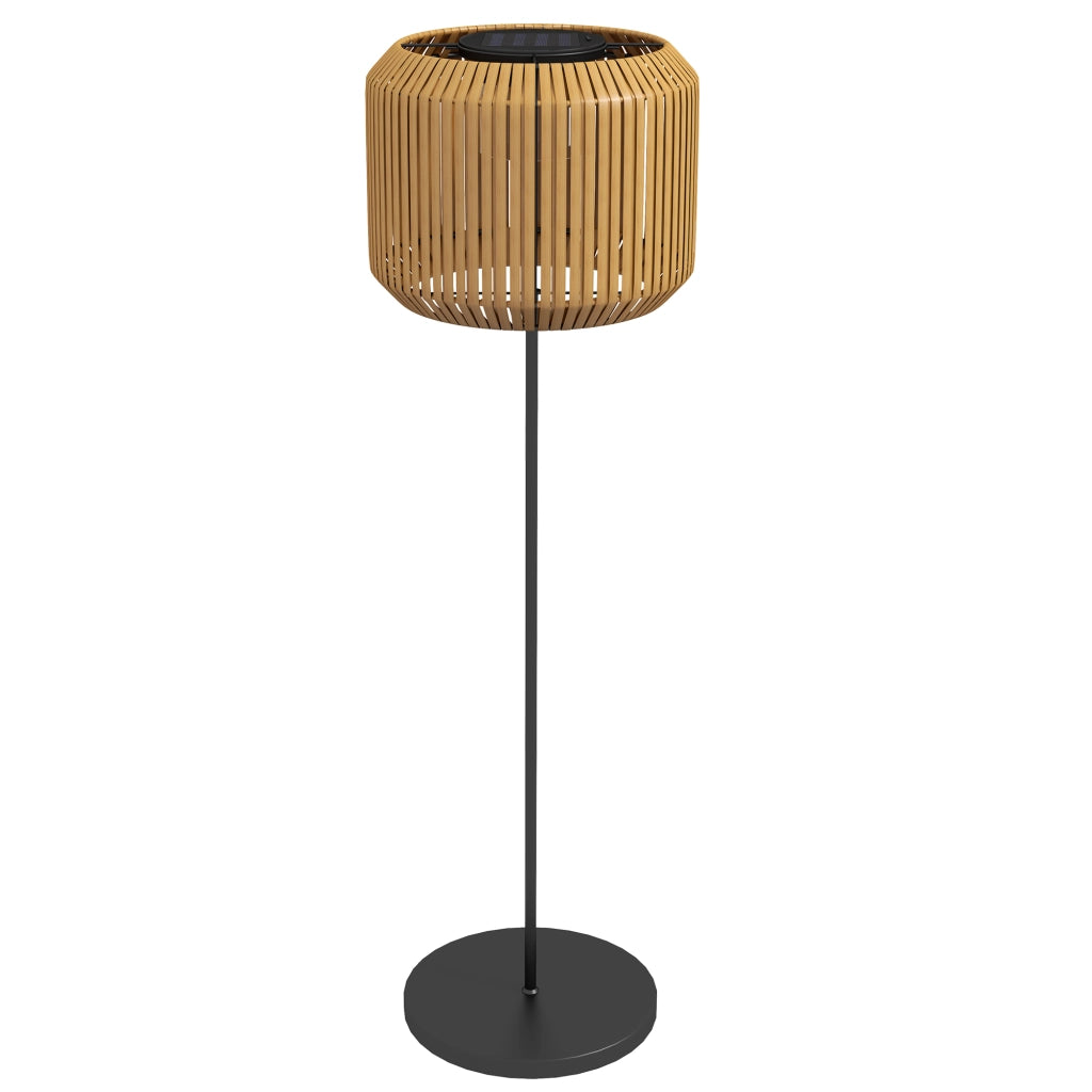 Lampada Solare da Giardino ¨C zephmum ¨C Acciaio e Rattan PE, ?34x130 cm, Giallo