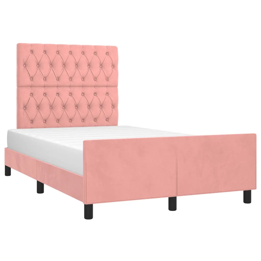 Giroletto senza Materasso Rosa 120x190 cm Velluto 3270601
