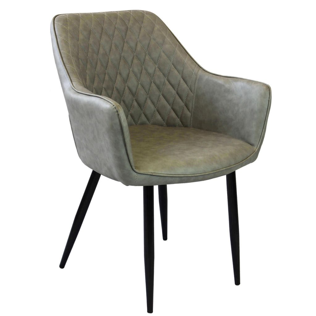 Poltrona per Sala da Pranzo in Ecopelle Metallo cm 48x62x83 - ROBIN