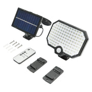 Lampada solare LED 450lm con pannello solare 1,65W/5,5V, batteria 3,7V/1,8 Ah, telecomando, cavo 5m e sensore crepuscolare IP44
