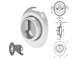 DEFENDER MAGNETICO AD ALTEZZA FISSA CROMATO SATINATO- - mm.72x90 - altezza fissa mm.5 (DF331P) - 1 pezzi MOTTURA