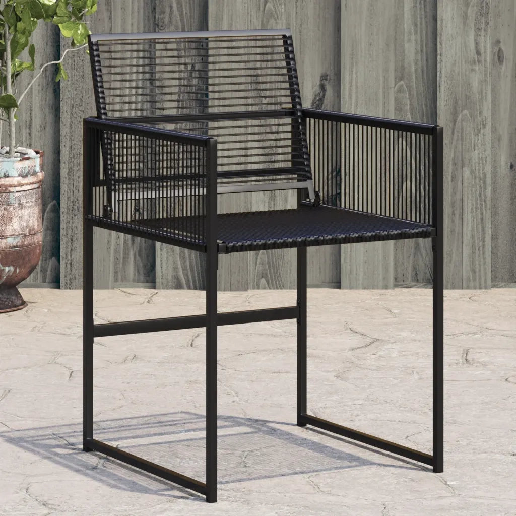 vidaXL Sedie da Giardino 4 pz Nere in Polyrattan