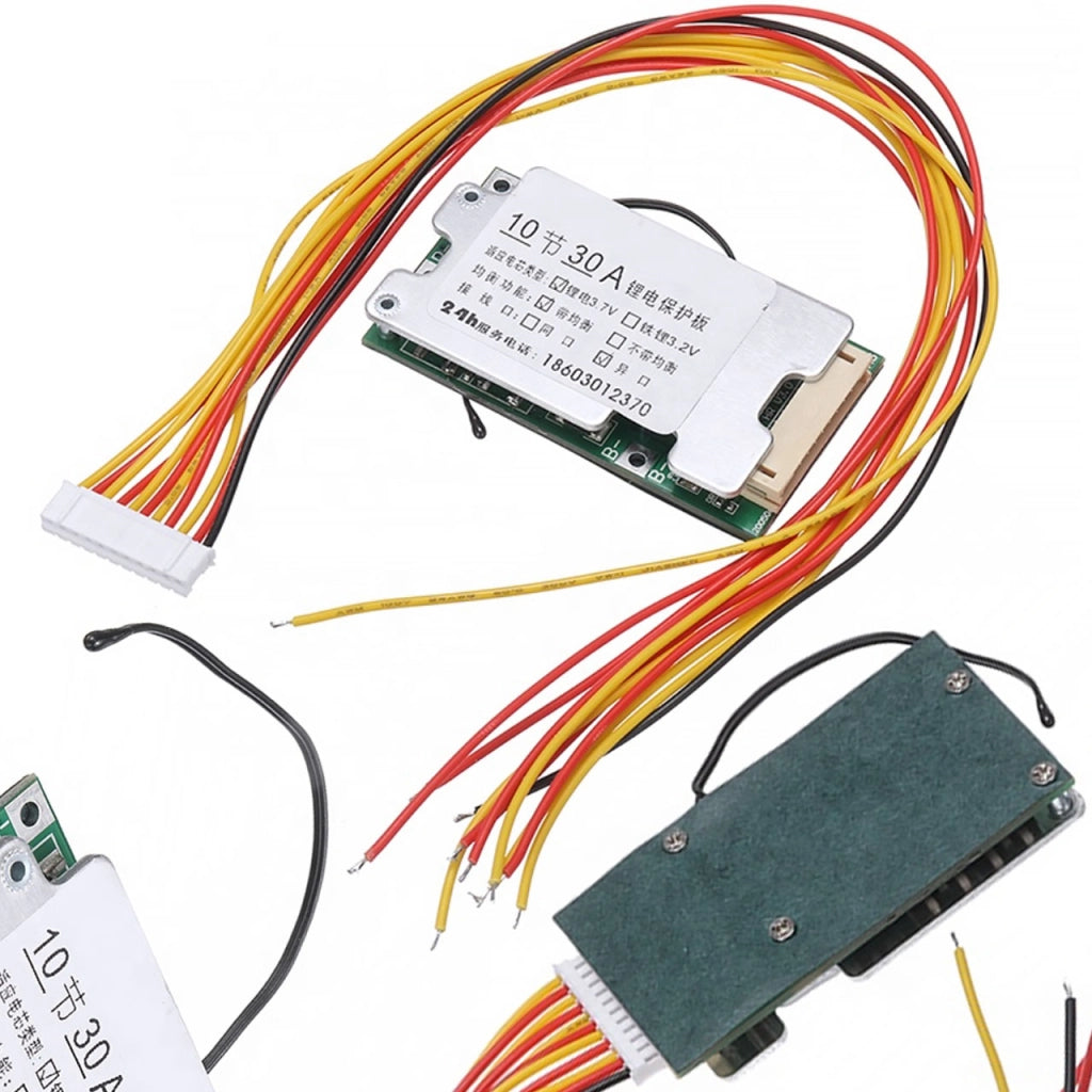 Modulo BMS 10S 36V/42V 30A con Bilanciatore e Sensore NTC | Compatibile con Batterie Li-Ion 18650