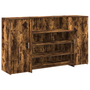 Banco Reception | Scrivania | Tavolo da Ufficio Rovere Fumo 180x50x103,5cm in Legno Multistrato
