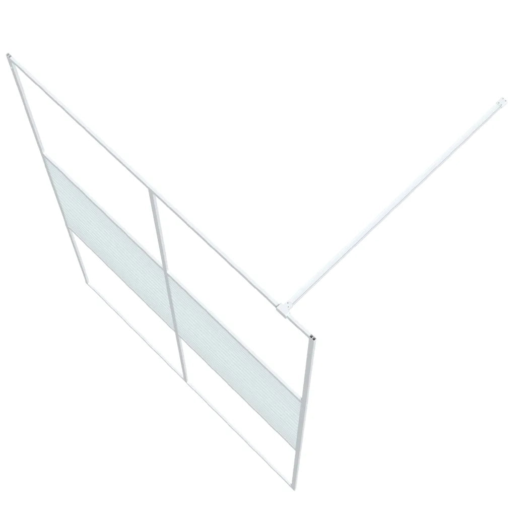 Parete Doccia Walk in Bianca 140x195 cm Vetro Trasparente ESG 152154