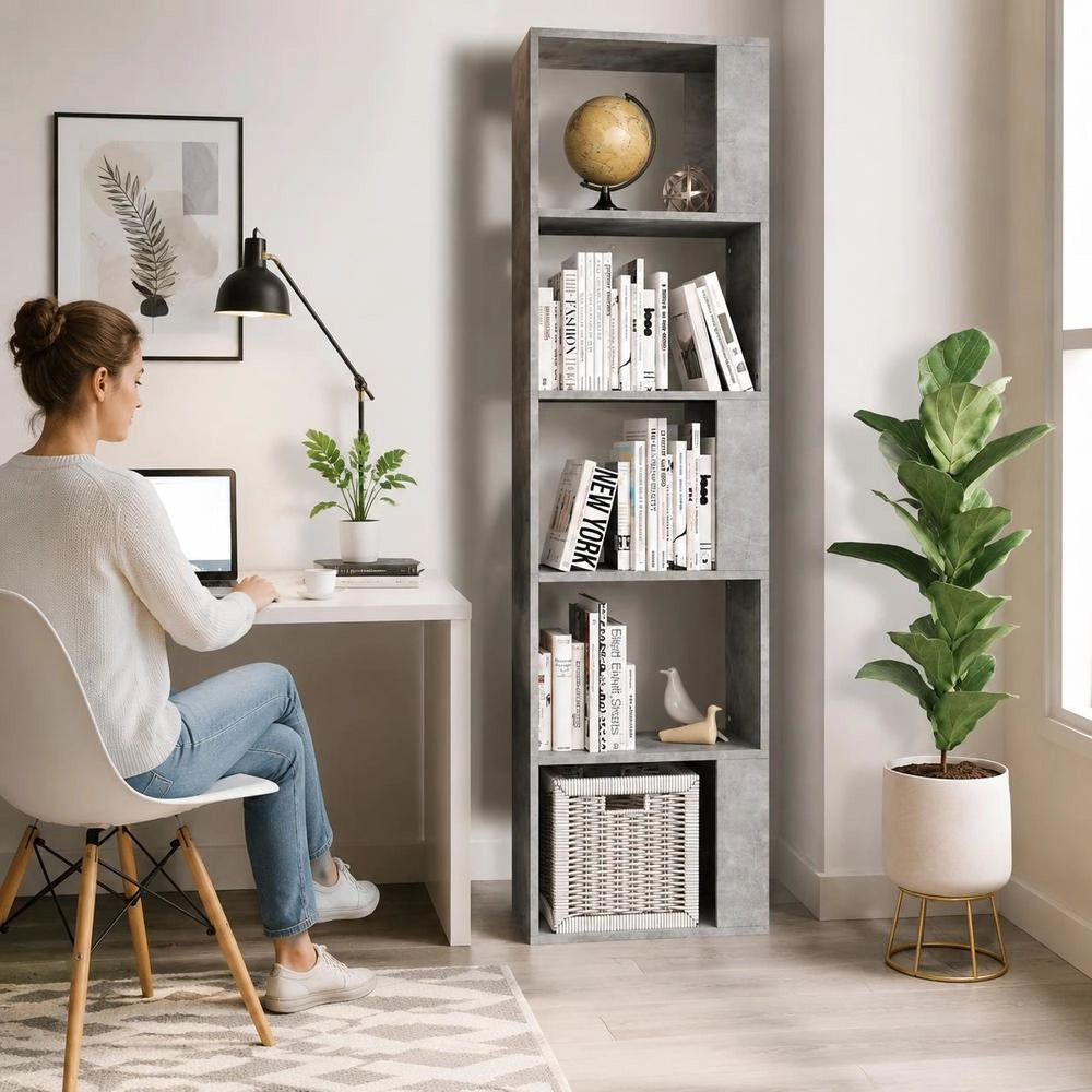 Bookshelf/room Divider, Concrete Grey, 45x24x159 Cm, Wood-based Material