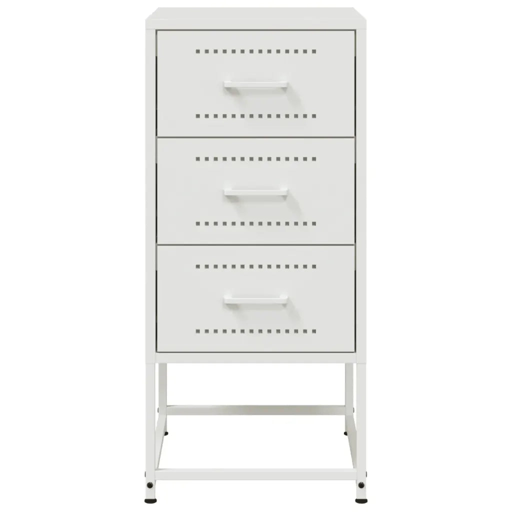 Set di 2 Comodini | Armadio da Notte | Mobiletto da notte Bianchi 36x39x78 cm in Acciaio
