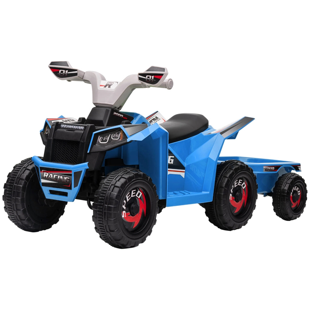 Auto per bambini elettrica ricaricabile con rimorchio ¨C zephmum ¨C Blu