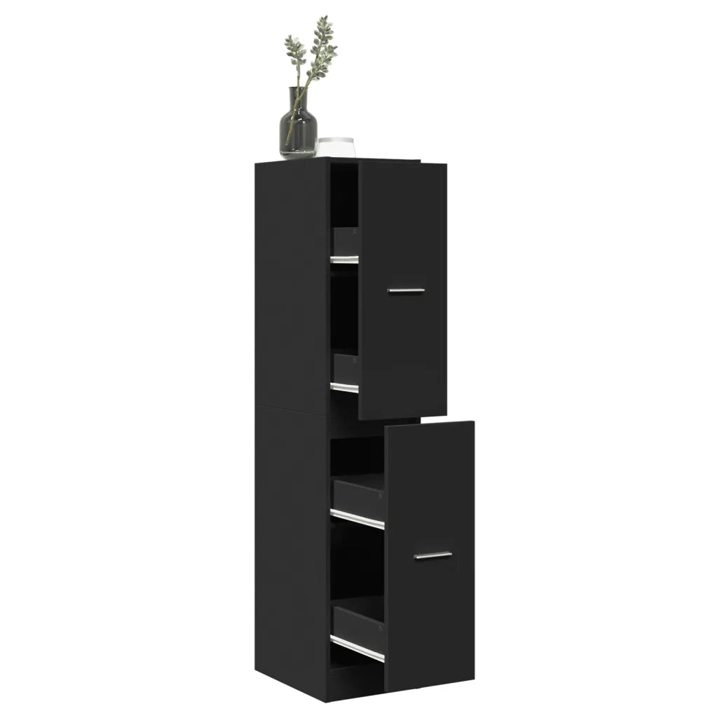 vidaXL Armadietto da Farmacia Nero 30x41x144,5 cm in Truciolato