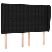 Testiera | Testata ad Orecchio Nera 147 x 23 x 118/128 cm in Tessuto
