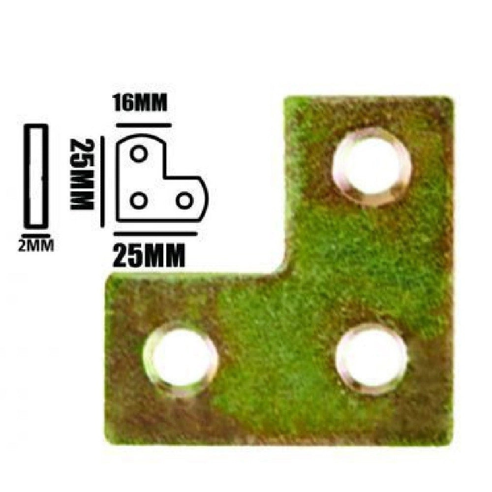 Trade Shop - Set 4 Pz Lastrina Lastrine Ad Angolo Forma V 25x16x2mm Con Viti Per Mobili 91226 -