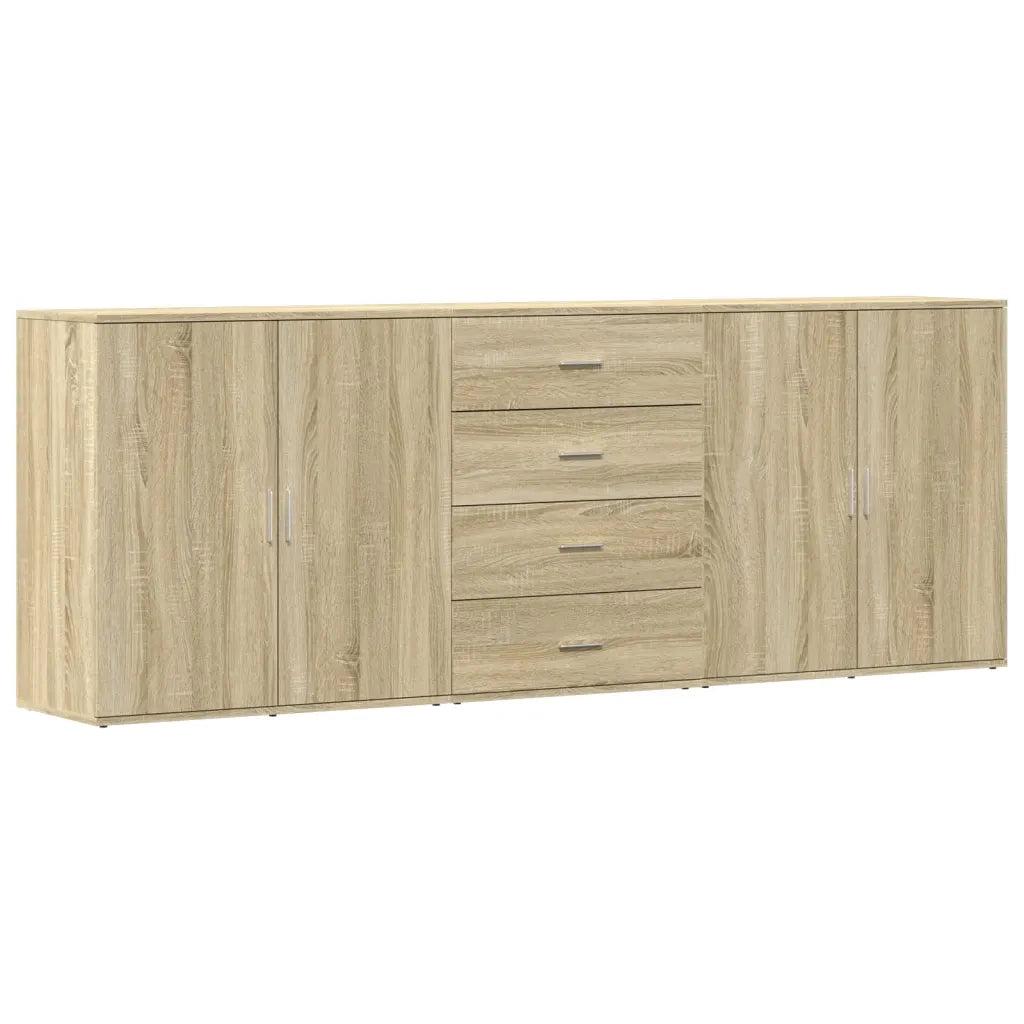 Credenze 3 pz | Madia | Buffet da pranzo | Armadio da pranzo Rovere Sonoma in Legno Multistrato