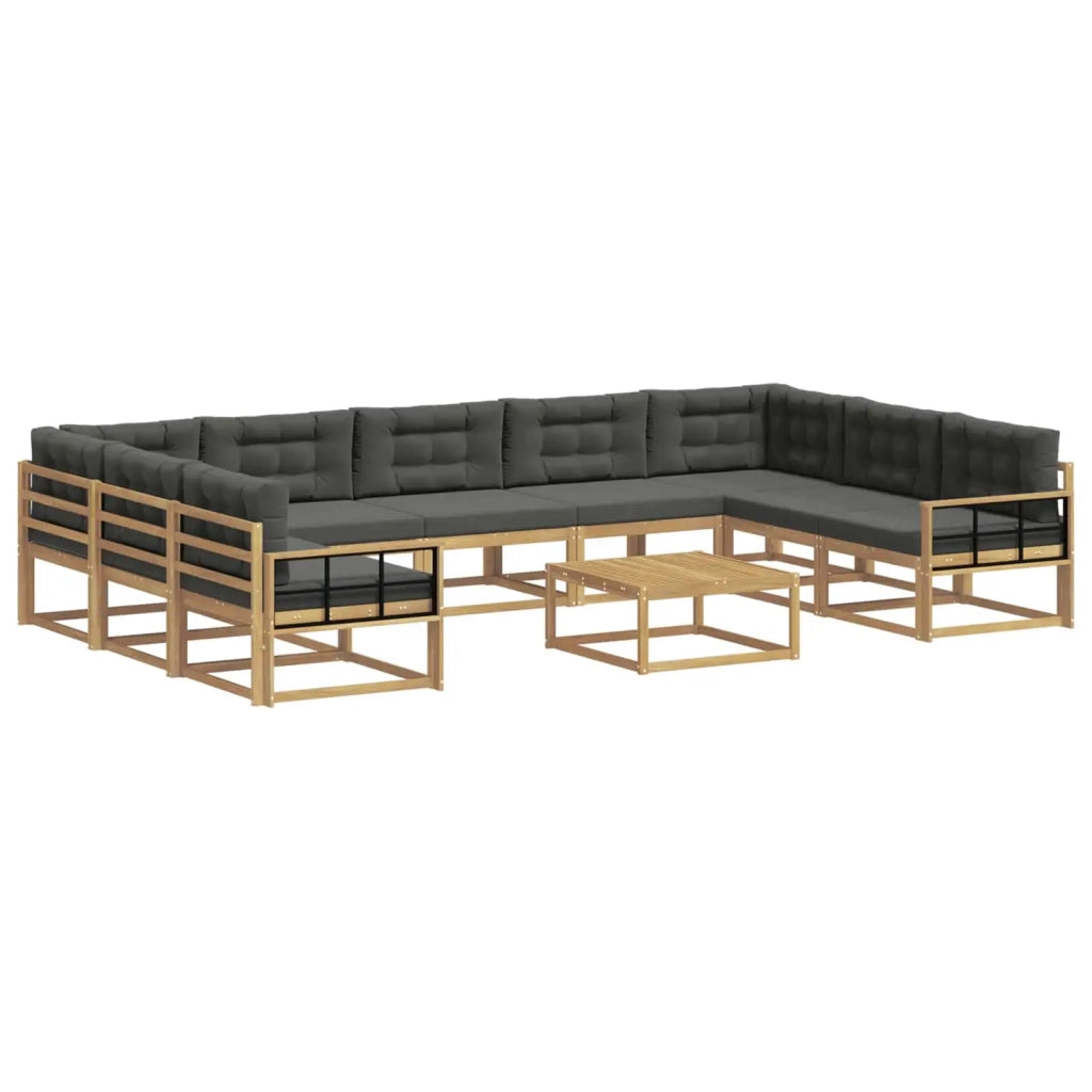 Set di divani da esterno con cuscino 10 pcs Bianco e Antracite