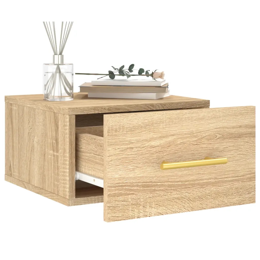 Comodino a Muro Rovere Sonoma 35x35x20 cm 829794