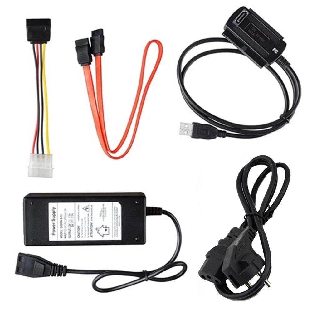 Trade Shop - Cavo Adattatore Ide Sata Usb 2.0 Supporta Hd Hard Dsik 2.5 3.5 Alimentatore -