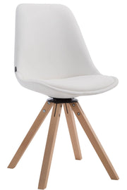 Sedia Girevole Calais in Similpelle natura,bianco