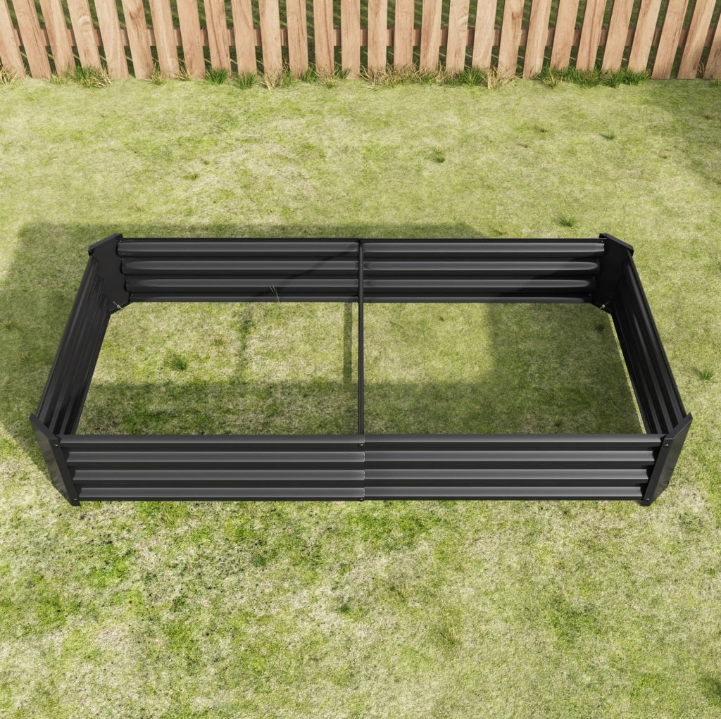 Orto rialzato in acciaio nero 180x91x30 cm