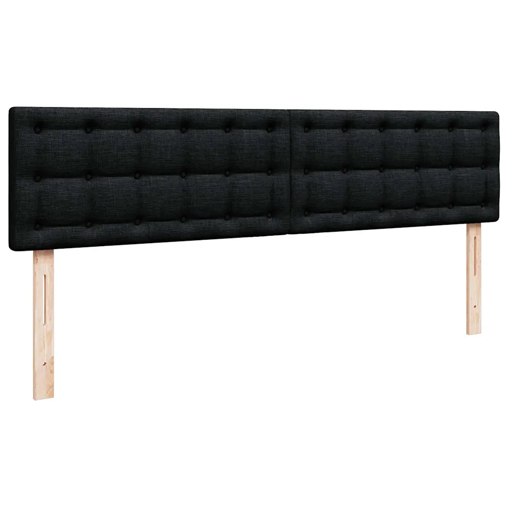 Struttura Letto Pouf con Materasso Nero 180x200 cm in Tessuto 3311645