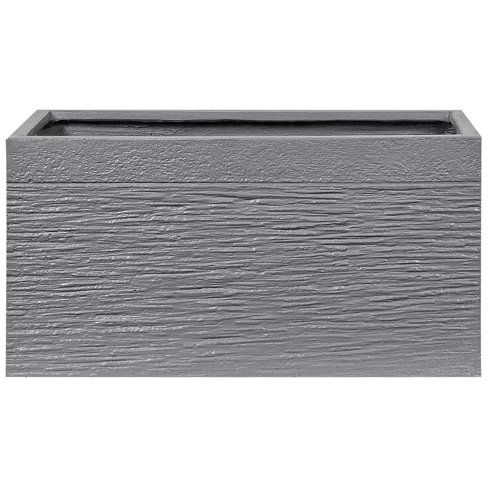 Vaso per piante in fibra di argilla grigia 60 x 29 x 30 cm Fioriera rettangolare per interni ed esterni