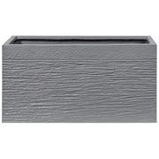 Vaso per piante in fibra di argilla grigia 60 x 29 x 30 cm Fioriera rettangolare per interni ed esterni