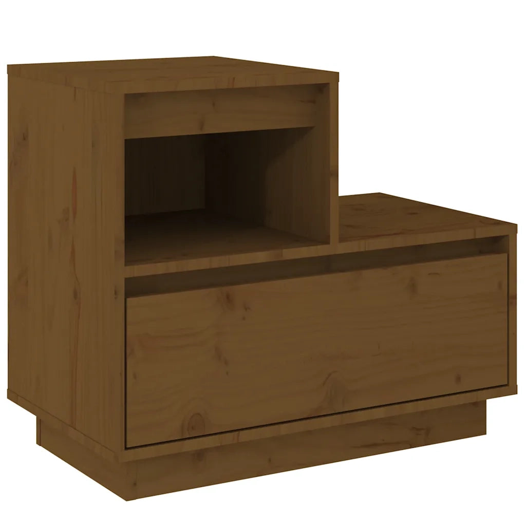 Comodini 2 pz Marrone Ambrato 60x34x51 cm in Legno di Pino 814381