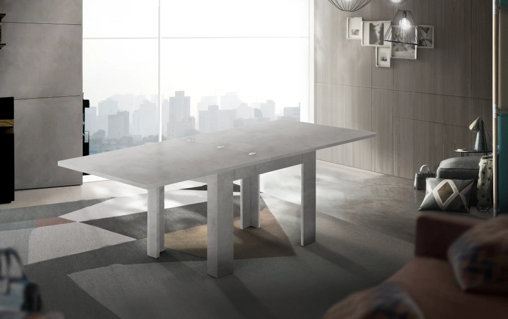 Tavolo da pranzo design moderno allungabile a libro 90x90-180 Jesi Raw