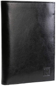 Portafoglio elegante in pelle nera - compatto e stile - 1 pezzo - pelle - 15 x 11 cm
