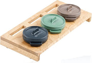 Set di Cottura Mini con supporto in legno 3 x 250 ml Set di 3 padelle in ghisa smaltata Padella da cucina padella da brasatura padella in ghisa