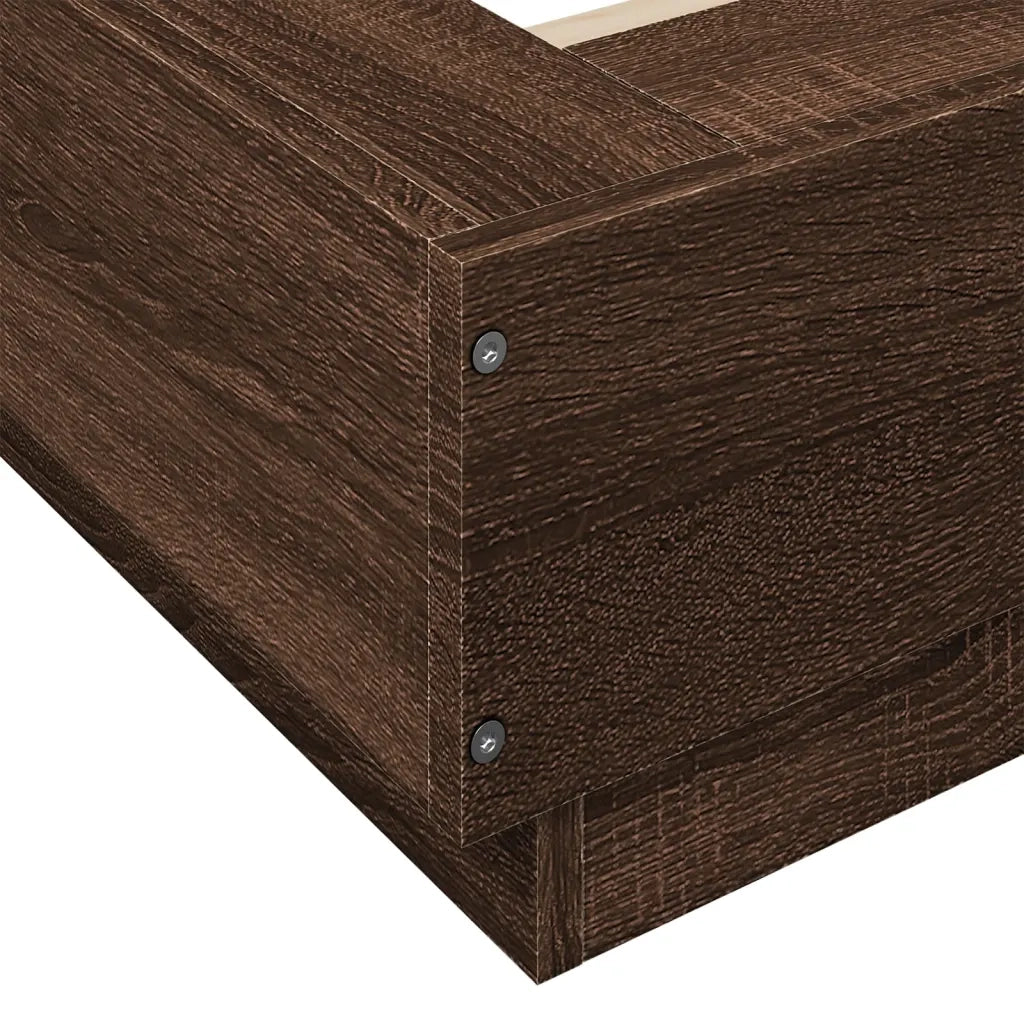 Giroletto Luci LED Rovere Marrone 90x200cm in Legno Multistrato 3281125