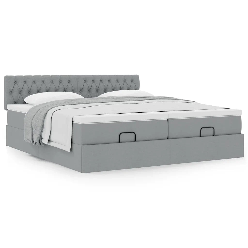 Struttura Letto Pouf con Materassi 180x200 cm in Tessuto 3312015