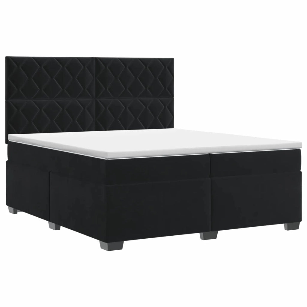 Letto box spring con materasso Nero 200 x 200 cm Velluto 3453718