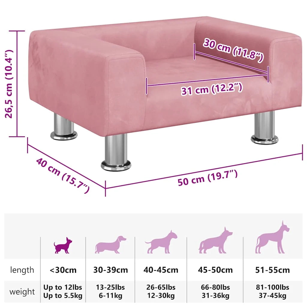 Cuccia per cani comoda 50 x 40 x 26,5 cm velluto rosa 02_0042668