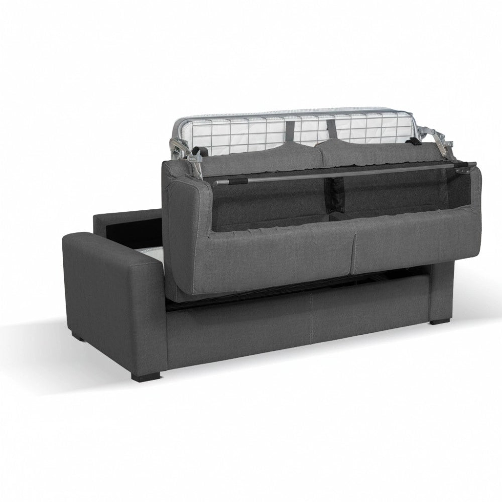 Divano letto 3 posti Flash tessuto Queens colore cenere 200x98x86h